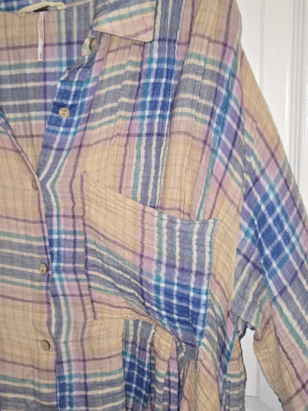 Free People Plaid Button-Down Dress